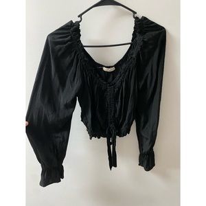 Illa Illa Black Polk Dot Textured Top